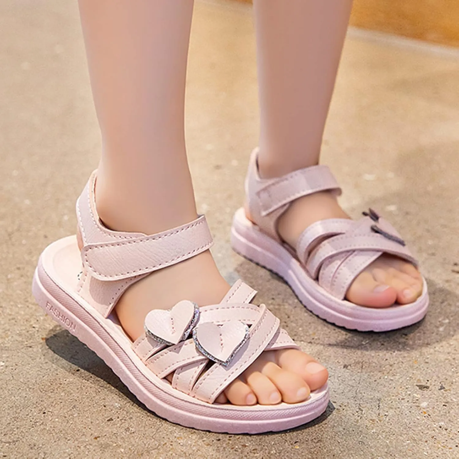 Children Shoes Fashion Love Decorative Thick Sole Sandals Soft Sole Comfortable Princess Sandals Toddler 10 Shoes Girls