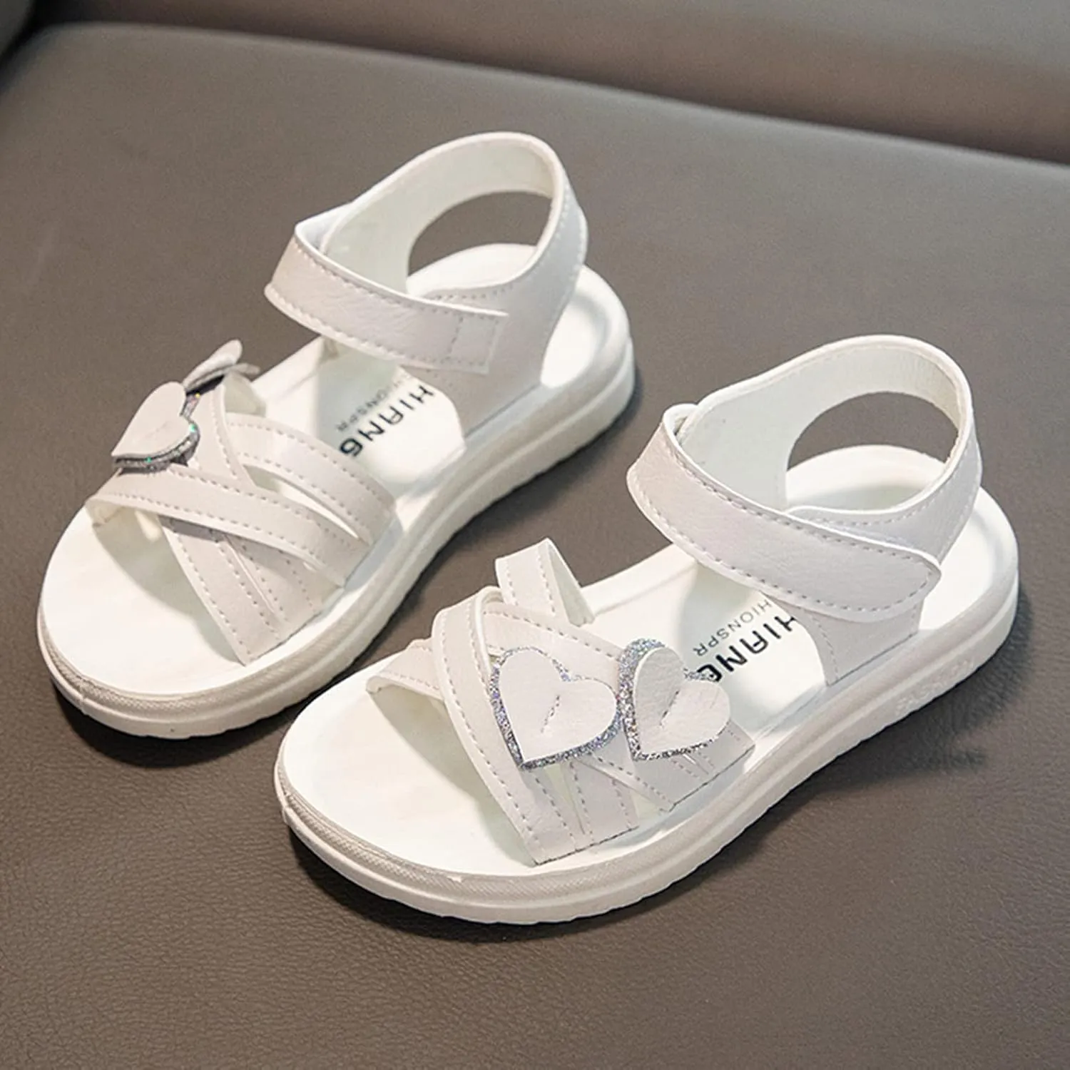 Children Shoes Fashion Love Decorative Thick Sole Sandals Soft Sole Comfortable Princess Sandals Toddler 10 Shoes Girls