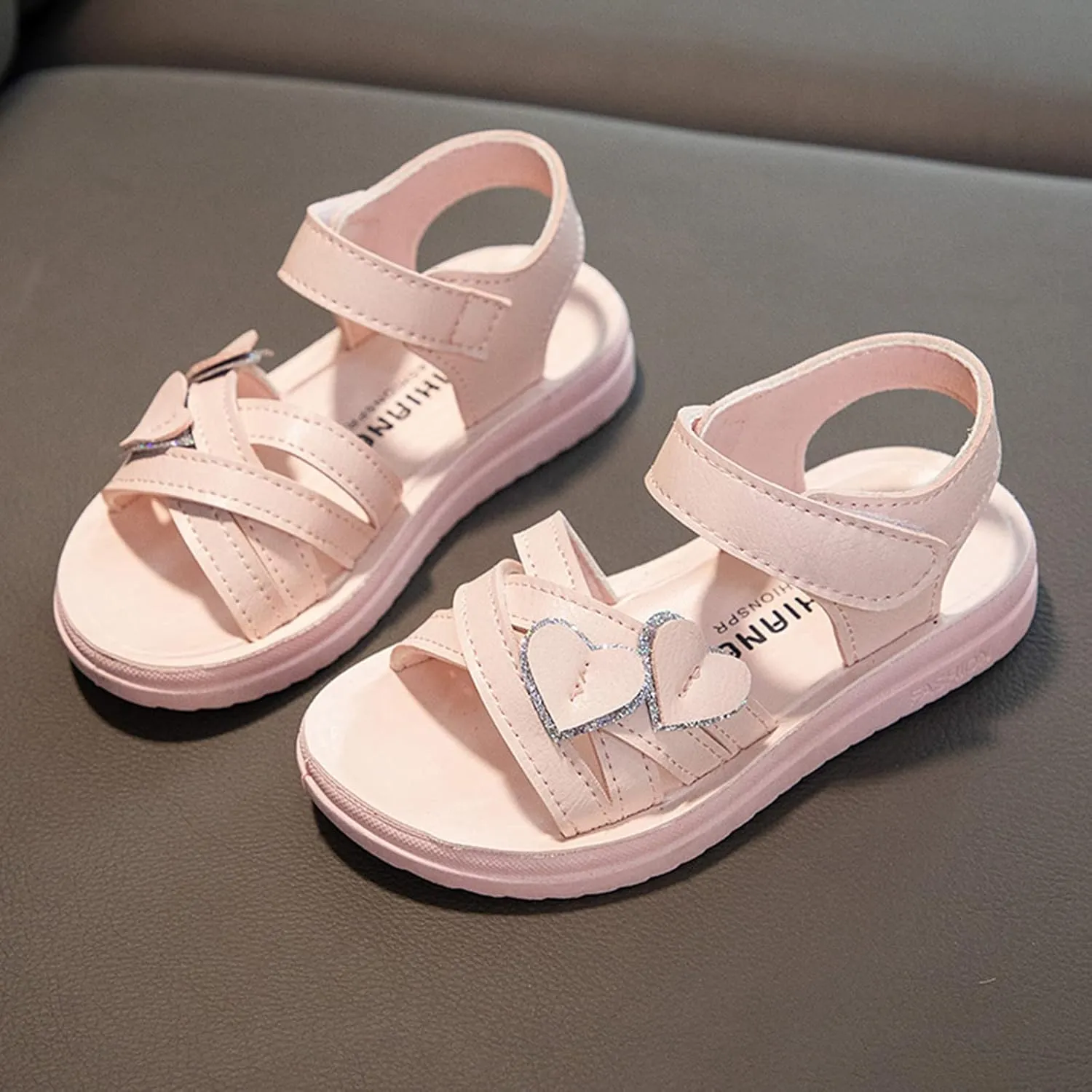 Children Shoes Fashion Love Decorative Thick Sole Sandals Soft Sole Comfortable Princess Sandals Toddler 10 Shoes Girls