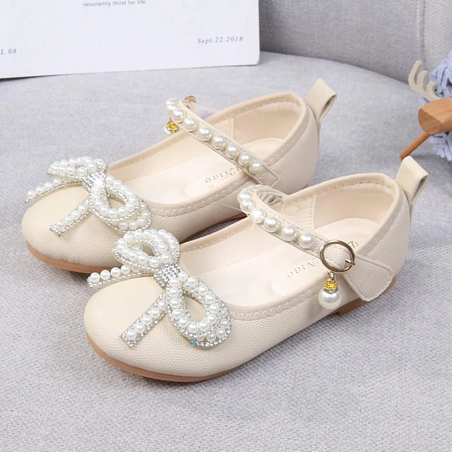 Children Small Leather Shoes Single Shoes Baby Small Leather Shoes Soft Sole Buckle Princess Shoes for Girls Size 3