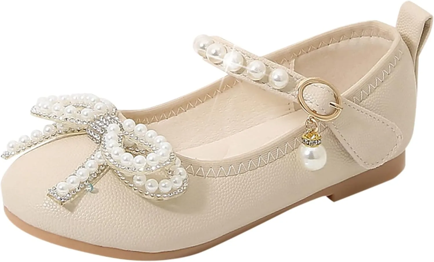 Children Small Leather Shoes Single Shoes Baby Small Leather Shoes Soft Sole Buckle Princess Shoes for Girls Size 3