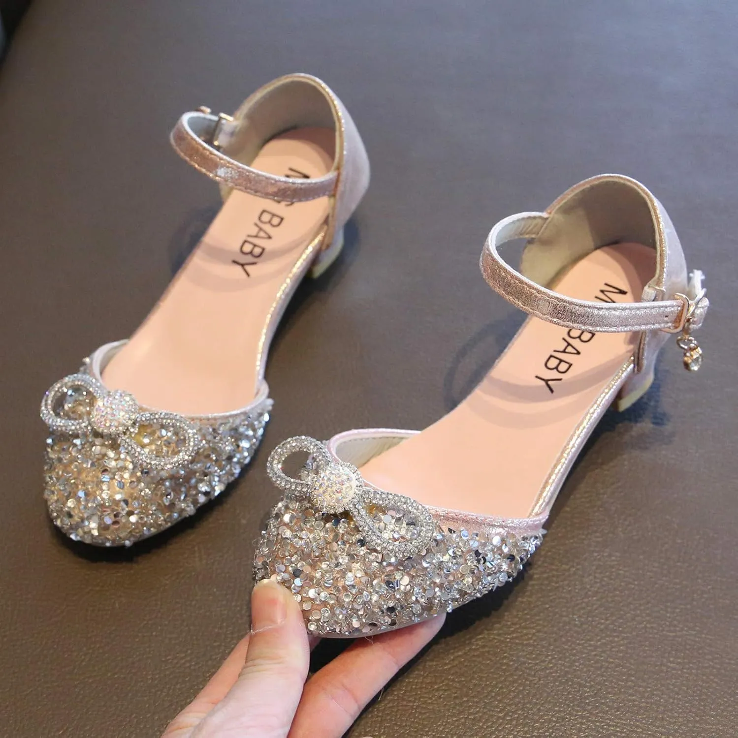 Children Soft Sole Foot Warmer Toddler Shoes Kid Princess Bling Infant Crystal Dance Girls Bowknot Baby Baby