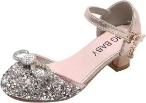 Children Soft Sole Foot Warmer Toddler Shoes Kid Princess Bling Infant Crystal Dance Girls Bowknot Baby Baby