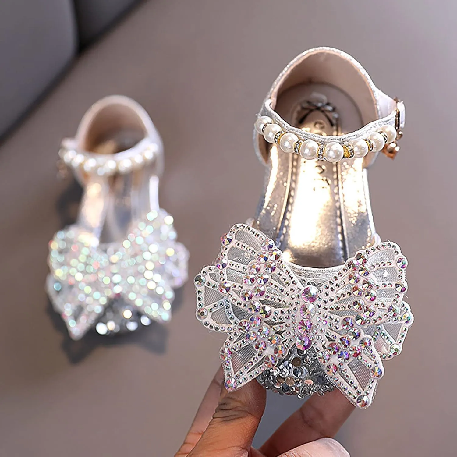 Children Soft Sole Shoes Fashion Spring Summer Girls Dress Performance Dance Shoes Mesh Rhinestone Sandals