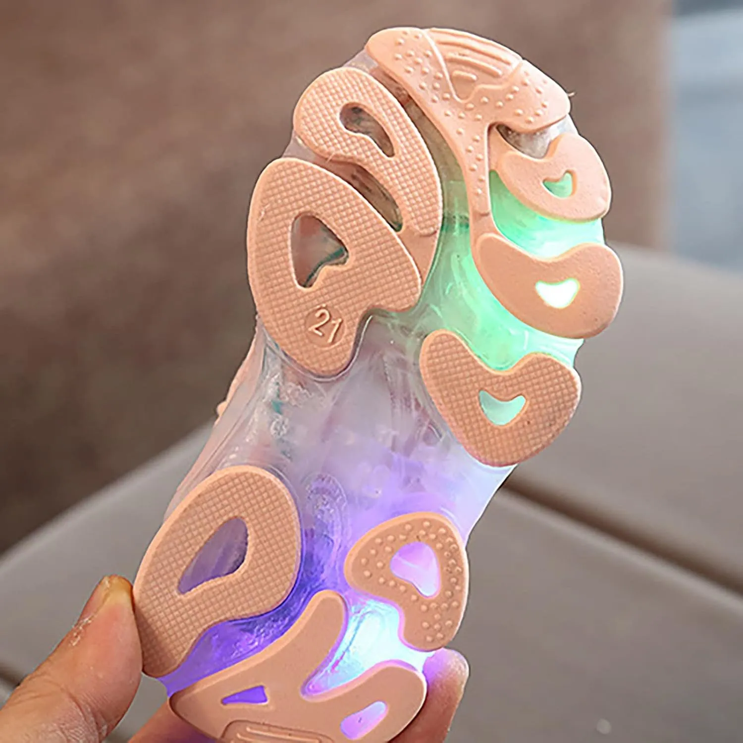 Children's Sneakers Butterfly Print LED Light Shoes Daddy Shoes Lacing Breathable Soft Soles Toddler Athletic Shoes