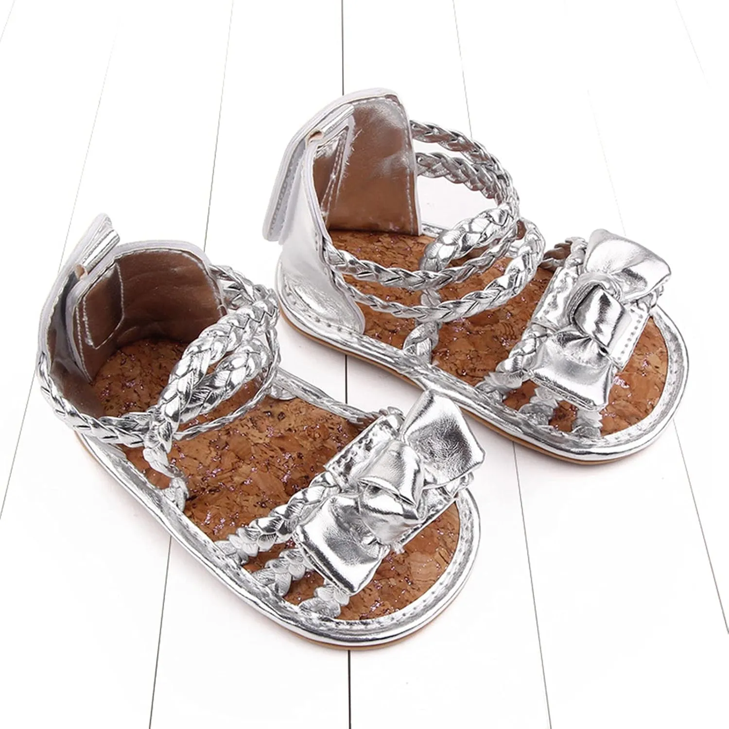 Closed Toe Sandals for Girls Walking Summer Boys Soft Non-Slip Baby Bow Sole Girls Rubber Sandals Shoes Flat Baby Shoes