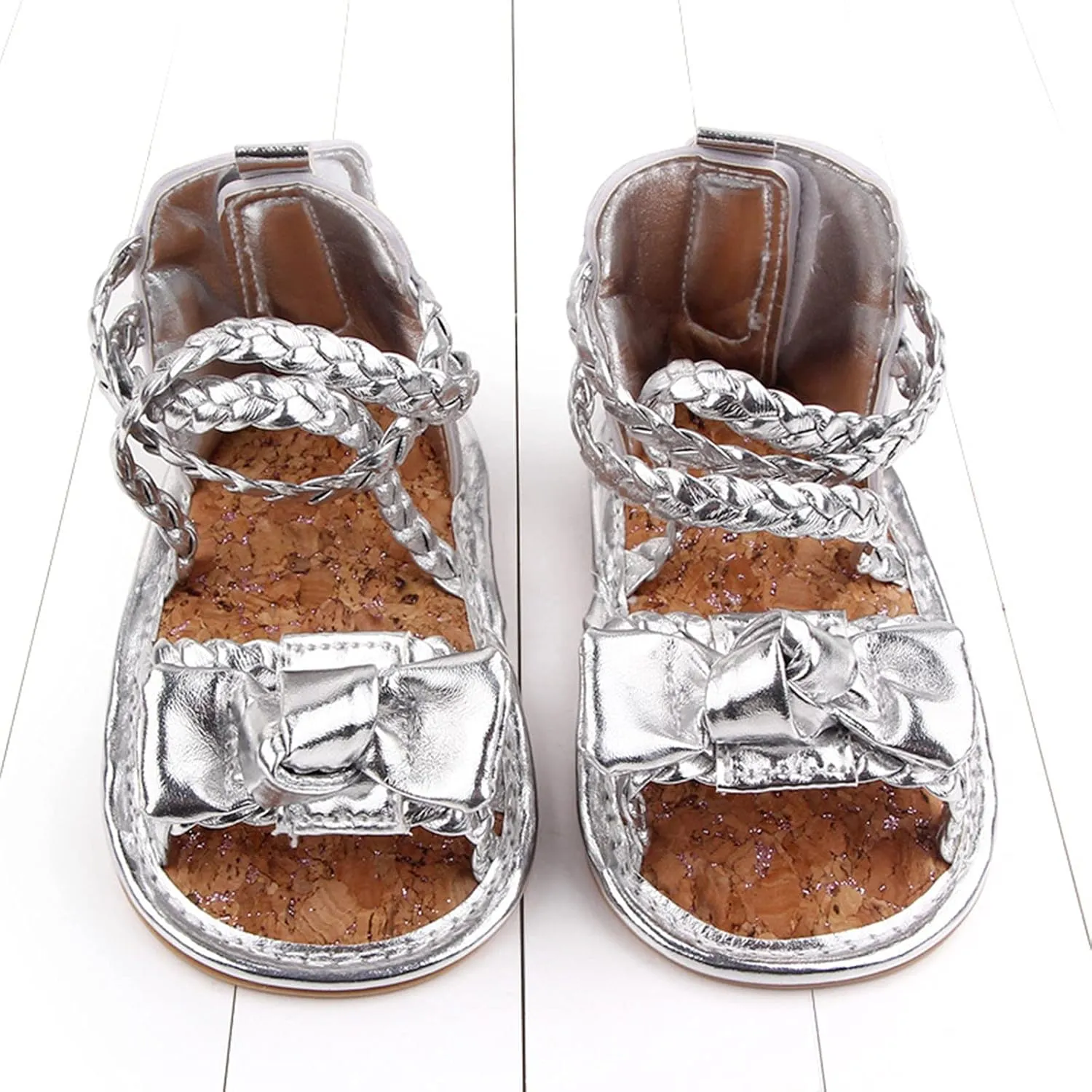 Closed Toe Sandals for Girls Walking Summer Boys Soft Non-Slip Baby Bow Sole Girls Rubber Sandals Shoes Flat Baby Shoes