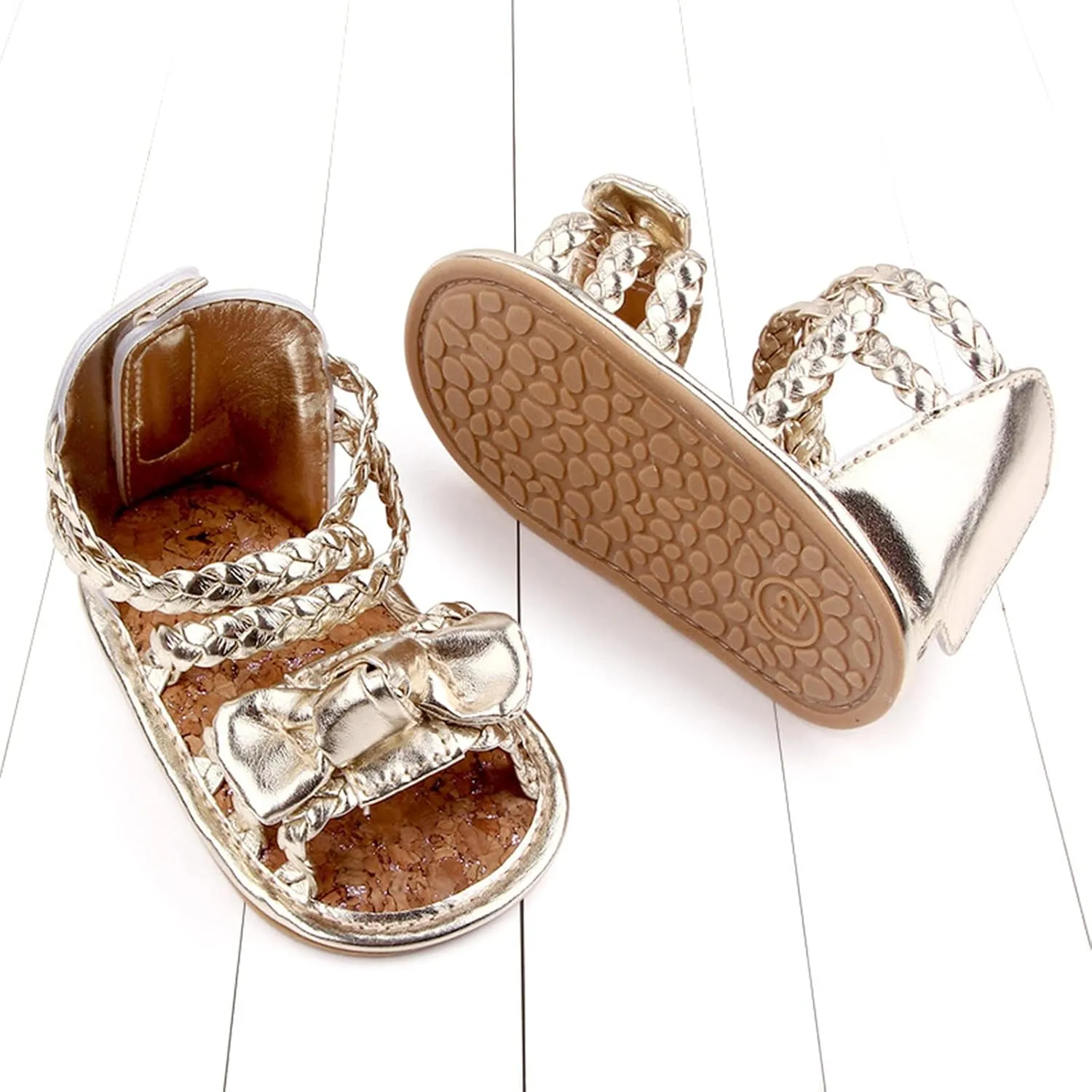 Closed Toe Sandals for Girls Walking Summer Boys Soft Non-Slip Baby Bow Sole Girls Rubber Sandals Shoes Flat Baby Shoes