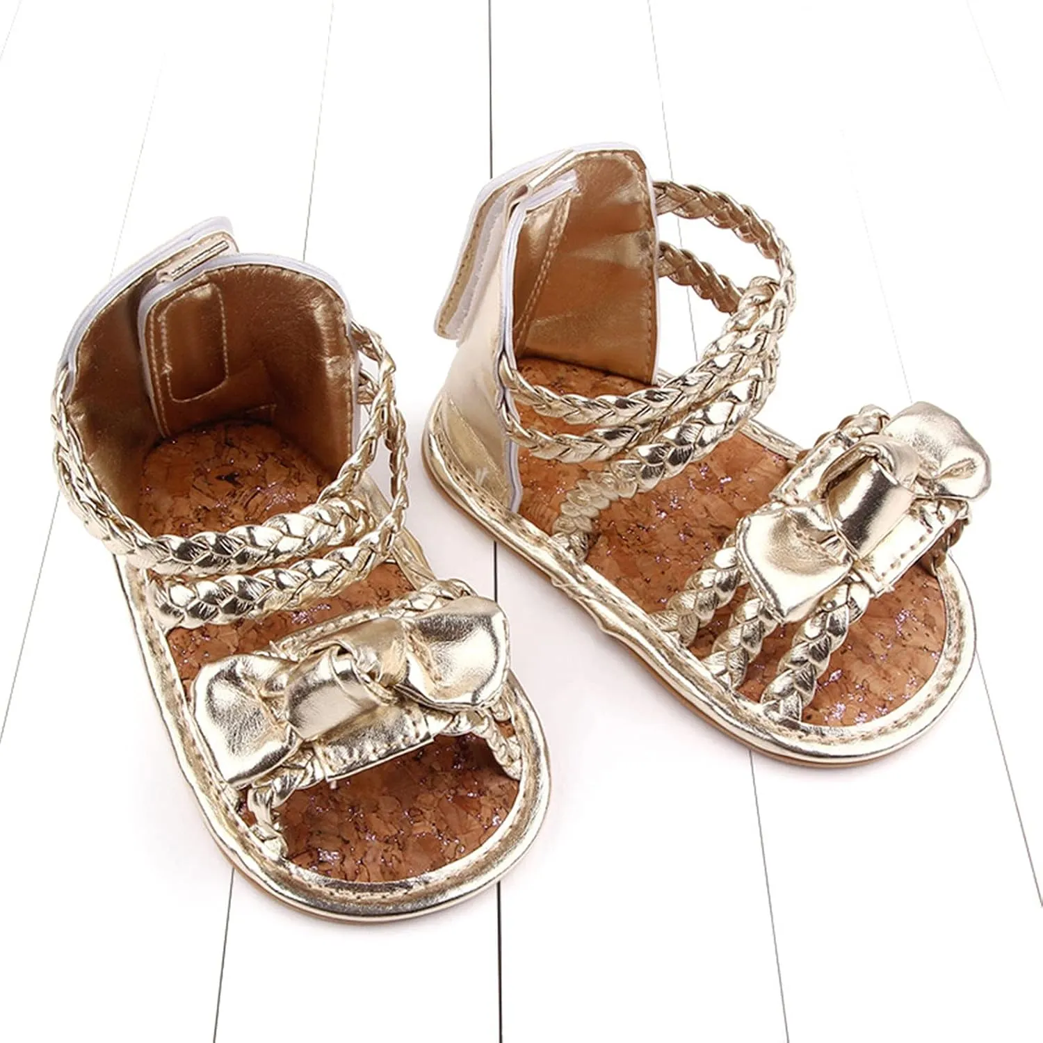 Closed Toe Sandals for Girls Walking Summer Boys Soft Non-Slip Baby Bow Sole Girls Rubber Sandals Shoes Flat Baby Shoes