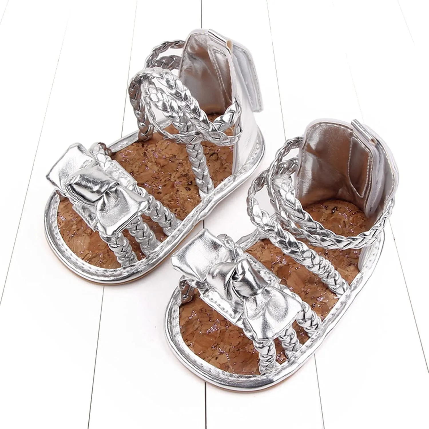 Closed Toe Sandals for Girls Walking Summer Boys Soft Non-Slip Baby Bow Sole Girls Rubber Sandals Shoes Flat Baby Shoes
