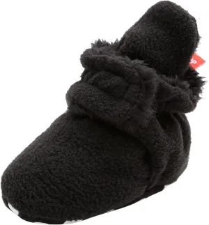 Cotton Baby Booties Non Skid Soft Sole Stay On Baby Shoes House Slippers for Baby Boys Girls Toddlers 0-18 Months (Black-2, 0-6 Months)