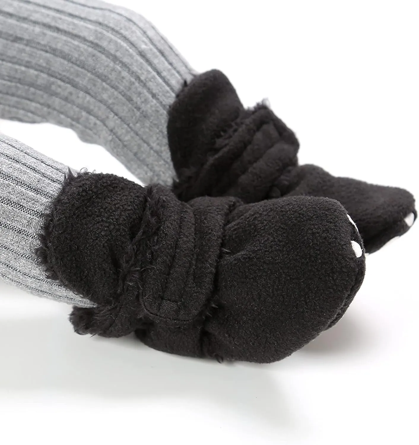 Cotton Baby Booties Non Skid Soft Sole Stay On Baby Shoes House Slippers for Baby Boys Girls Toddlers 0-18 Months (Black-2, 0-6 Months)