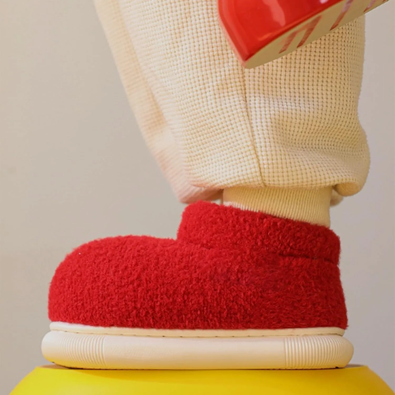Cozy Fleece Booties Slippers for Infant Toddler Girls, Non-Slip Soft Sole Furry Thickened Warm House Indoor Shoes