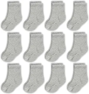 CozyWay Baby & Toddler Socks Crew Comfy Cotton Socks For Girls and Boys Babies Soft & Breathable Infant - 12 Pack