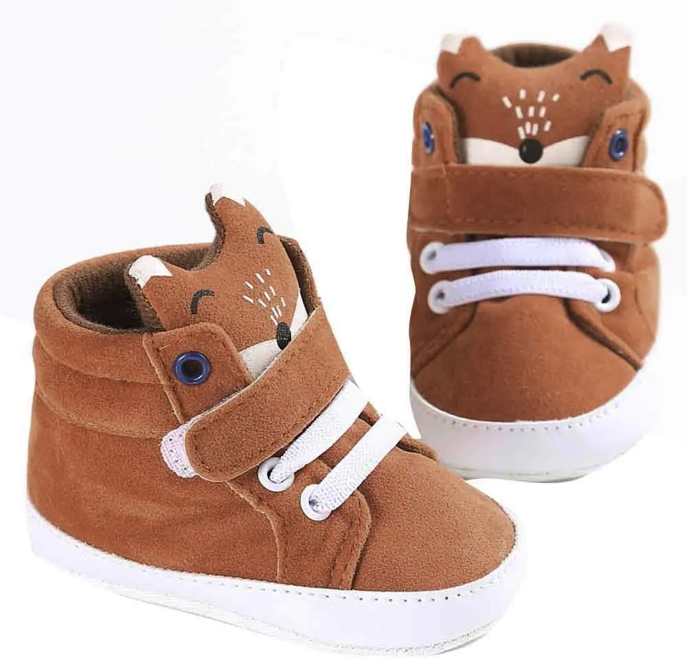 Cute Toddler Baby Girl Boys Fox Hight Cut Shoes Sneaker Anti-slip Soft Sole Snow Boots
