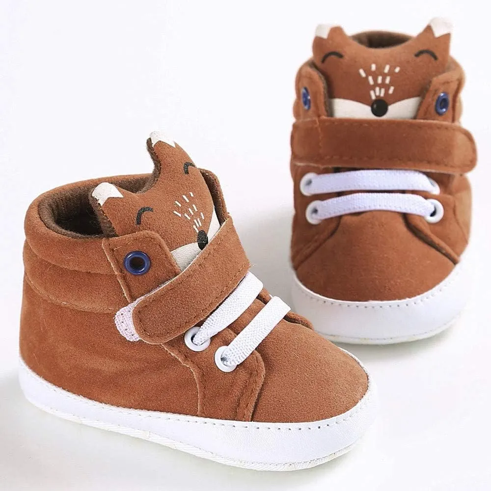 Cute Toddler Baby Girl Boys Fox Hight Cut Shoes Sneaker Anti-slip Soft Sole Snow Boots