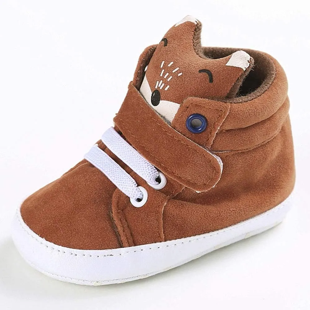 Cute Toddler Baby Girl Boys Fox Hight Cut Shoes Sneaker Anti-slip Soft Sole Snow Boots