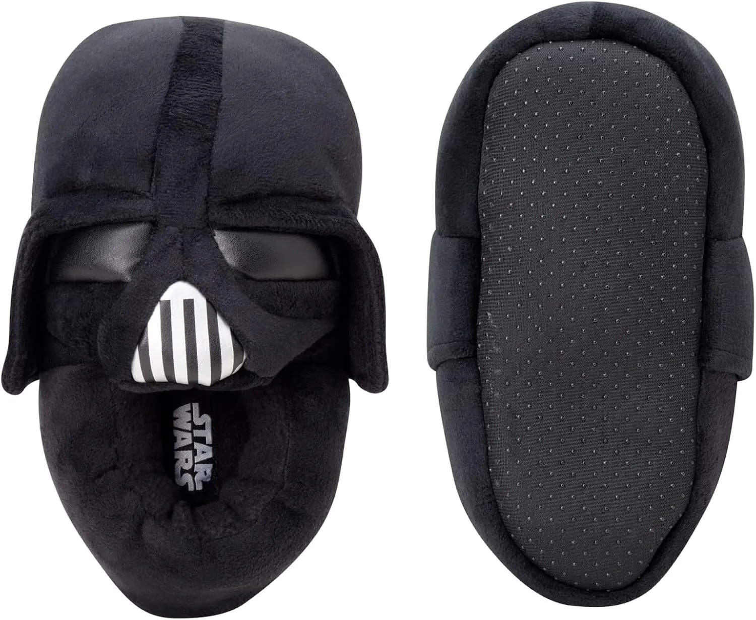 Disney Mandalorian Boys' Star Wars Slippers - 3D Baby Yoda Plush Fuzzy Slippers - Darth Vader Slippers for Boys (Shoe Size: 11-5)