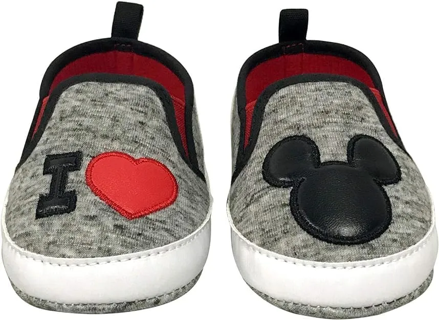 Disney Mickey Mouse Red and Black Infant Shoes - Size 12-24 Months Glitter