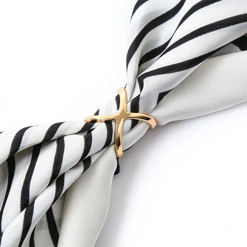 Elegant X-Shape Scarf Clips  3pcs  – Stylish Metal Brooches for Women’s Accessories