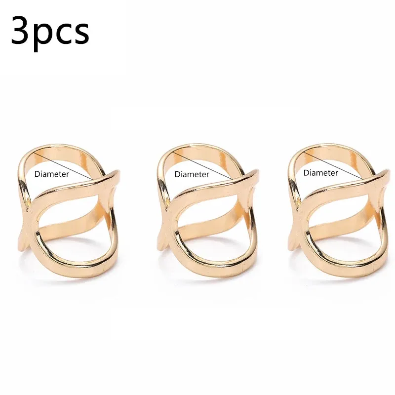 Elegant X-Shape Scarf Clips  3pcs  – Stylish Metal Brooches for Women’s Accessories