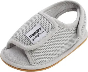 EnJoCho Baby Sport Shoes Baby Girls Rubber Mesh Non-Slip Boys Sandals Flat Shoes Shoes Soft Sole Walking Baby Shoes (Grey, 11-6M)