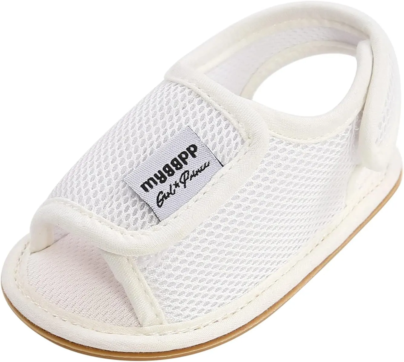 EnJoCho Cute Baby Girls Rubber Mesh Non-Slip Boys Sandals Flat Shoes Shoes Soft Sole Walking Baby Lightwight Shoes (White, 13-18M)
