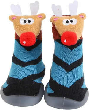 EnJoCho Non Slip Shoes for Toddler Kids Toddler Baby Boys Girls Solid Warm Knit Soft Sole Rubber Shoe Socks Slipper Stocking (C, 26)