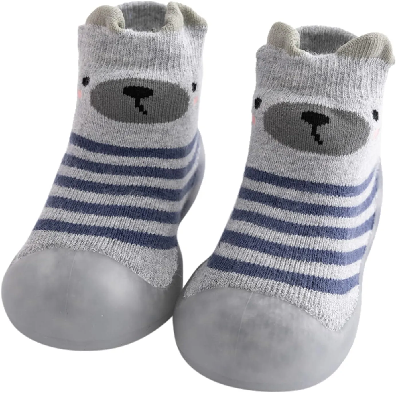 EnJoCho Outdoor Shoes for Children Kids Toddler Baby Boys Girls Solid Warm Knit Soft Sole Rubber Shoes Sock Slipper Stocking (Grey, 26)
