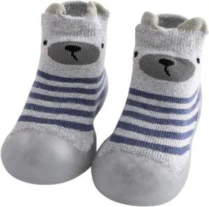 EnJoCho Outdoor Shoes for Children Kids Toddler Baby Boys Girls Solid Warm Knit Soft Sole Rubber Shoes Sock Slipper Stocking (Grey, 26)