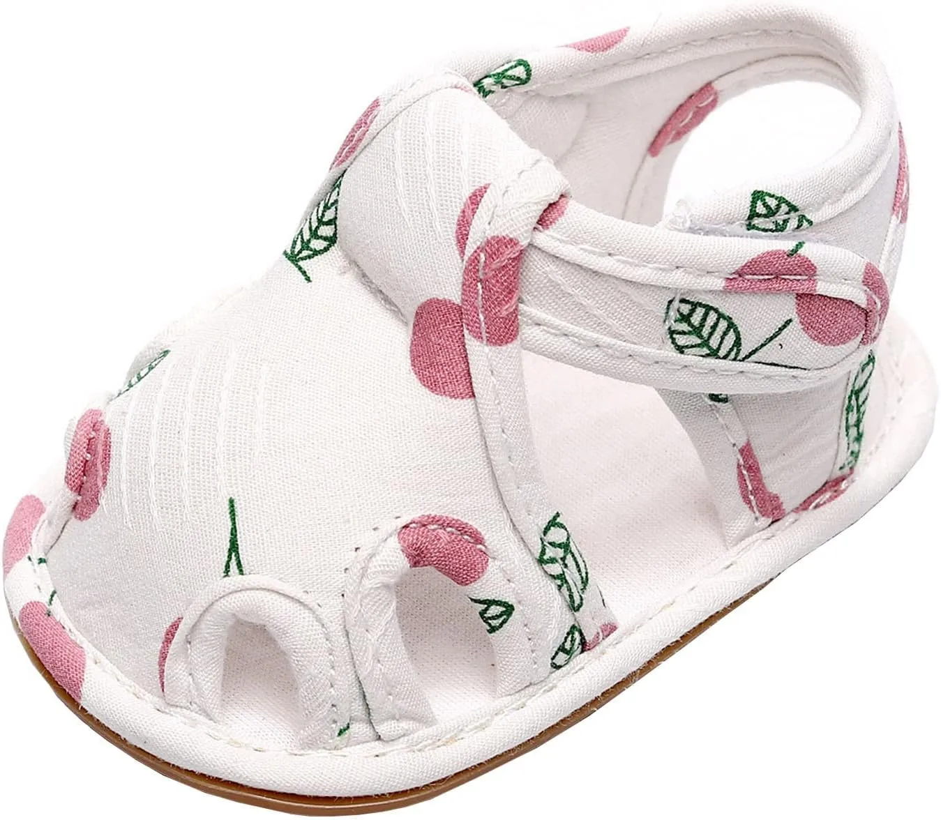EnJoCho Sport Shoes for Baby Infant Toddler Shoes Soft Sole Non Slip Toddler Floor Shoes Fruit Cherry Print Sandals (Pink, 6Months)