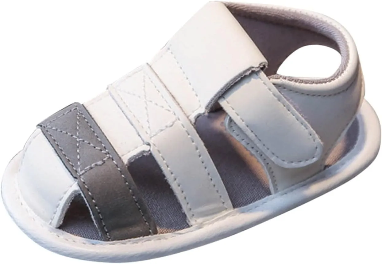 EnJoCho Spring and Summer Children Sandals Toddler Shoes Soft Sole Cute Lightweight Toddler Walking Casual Shoes (Grey, 0Months)