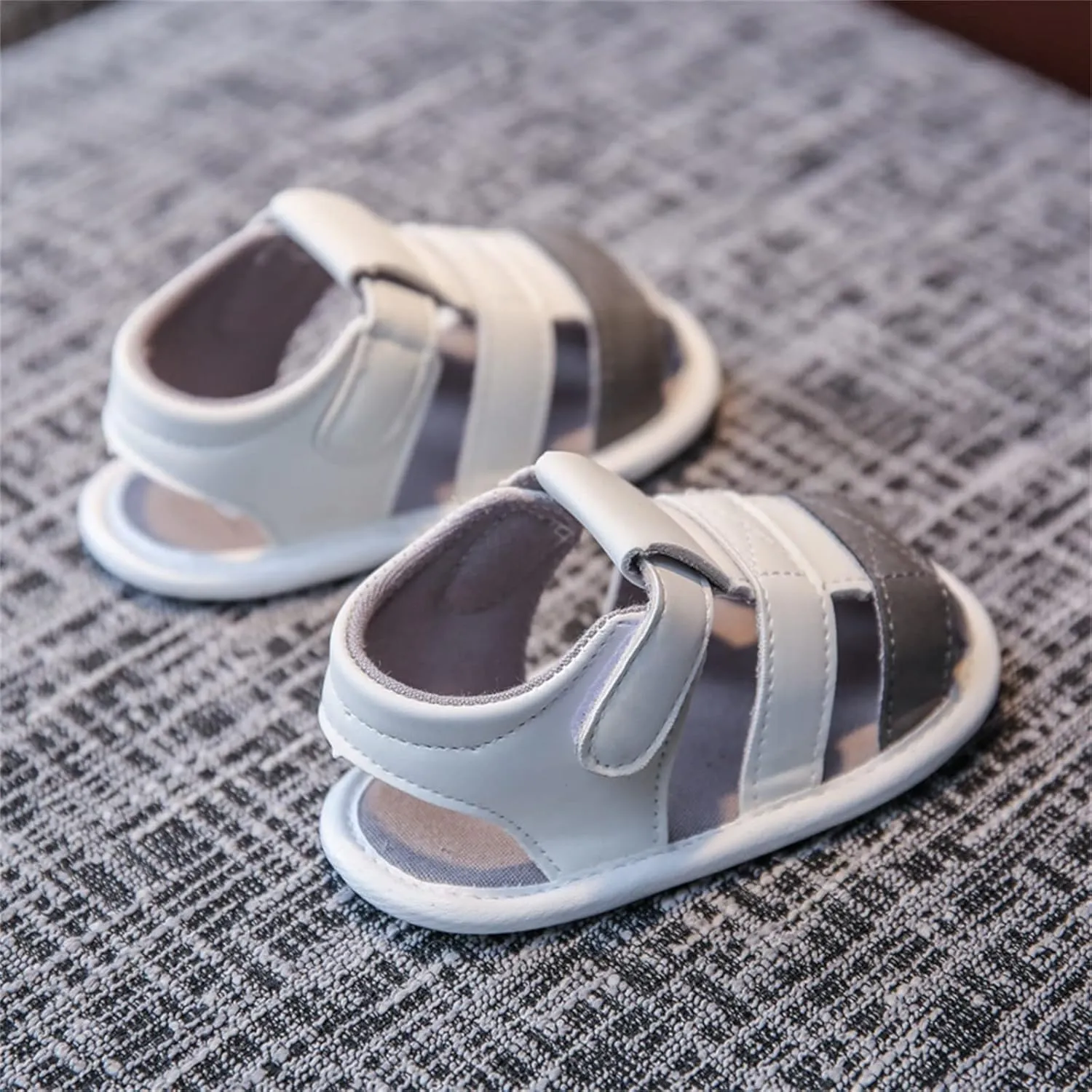 EnJoCho Spring and Summer Children Sandals Toddler Shoes Soft Sole Cute Lightweight Toddler Walking Casual Shoes (Grey, 0Months)