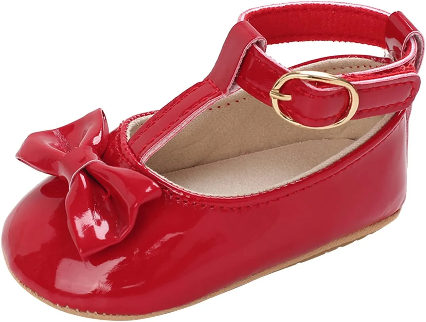 EnJoCho Toddler Kids Infant Girls Bowknot Princress Shoes Soft Sole The Floor Barefoot Non Slip First Walkers Prewalker Shoes