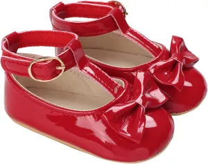 EnJoCho Toddler Kids Infant Girls Bowknot Princress Shoes Soft Sole The Floor Barefoot Non Slip First Walkers Prewalker Shoes