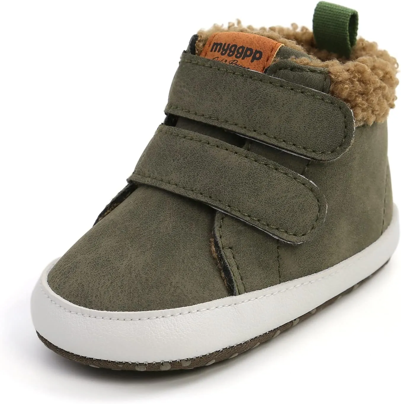FAMI Baby Warm Booties Newborn Boy Girl Boots Cozy Fur Shoes Hook and loop Toddler Booties First Walker Winter Crib Boots