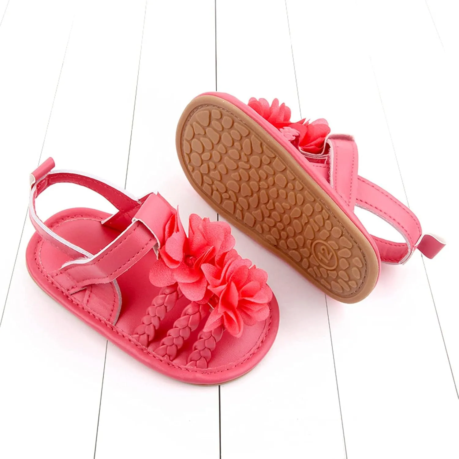 Flat Summer Boys Girls Walking Sole Baby Rubber Soft Non-Slip Sandals Bow Shoes Baby Shoes Infant Toddler
