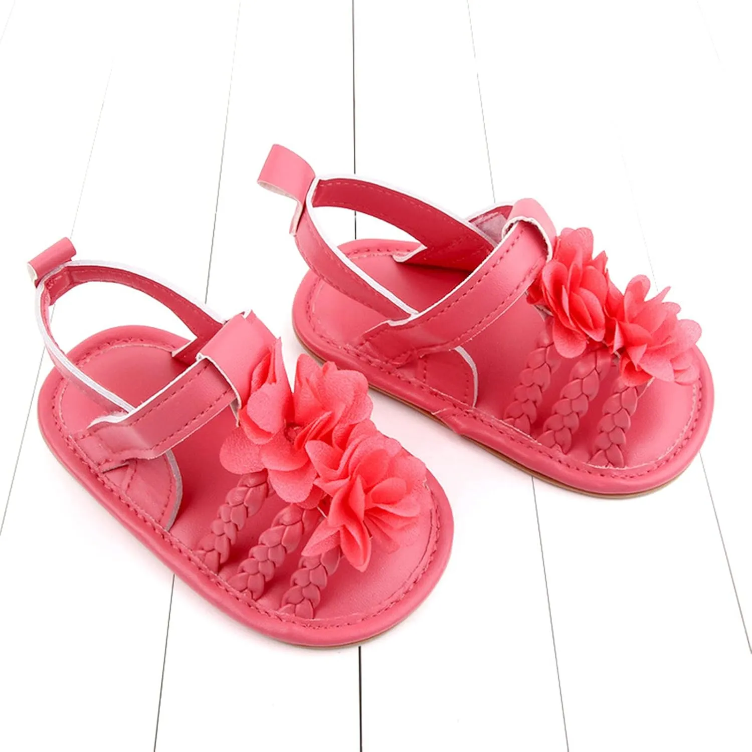 Flat Summer Boys Girls Walking Sole Baby Rubber Soft Non-Slip Sandals Bow Shoes Baby Shoes Infant Toddler