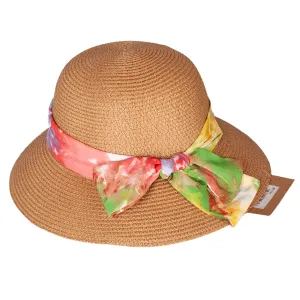 Foldable Sun Hat with Floral Bow Detail