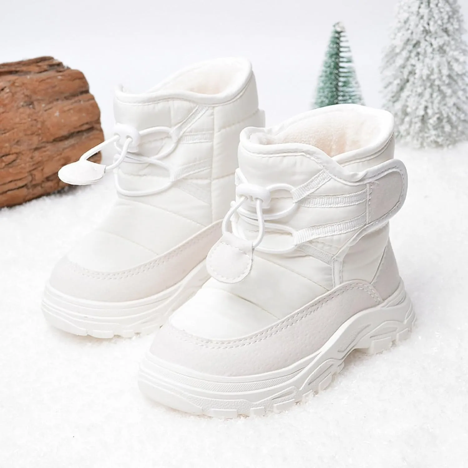 Girls Boys Plush Soft Sneaker Boot Slip esistant Outdoor Warm Snow Day Soft Sole Breathable Sports Ankle Shoes