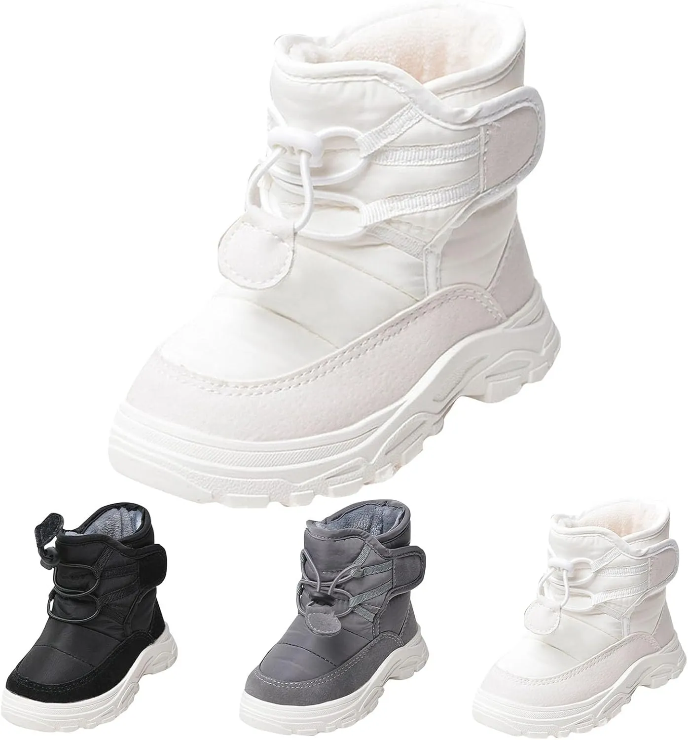 Girls Boys Plush Soft Sneaker Boot Slip esistant Outdoor Warm Snow Day Soft Sole Breathable Sports Ankle Shoes