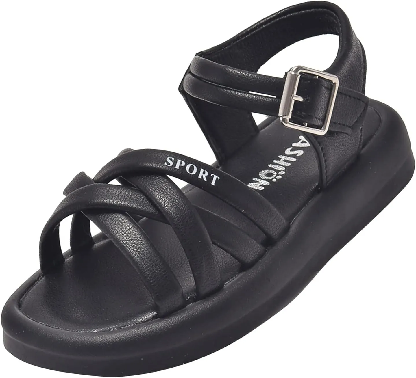 Girls Kids Foam Soft Leather Sandals Flat Non Slip Wide Shoes Baby Toddler Childrens Open Toe Beach Pool Summer Casual