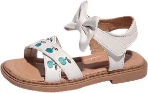 Girls' Sandals Summer Baby Girls' Princess Shoes Soft Sole Embroidered Children's Roman Shoes Slide Lids