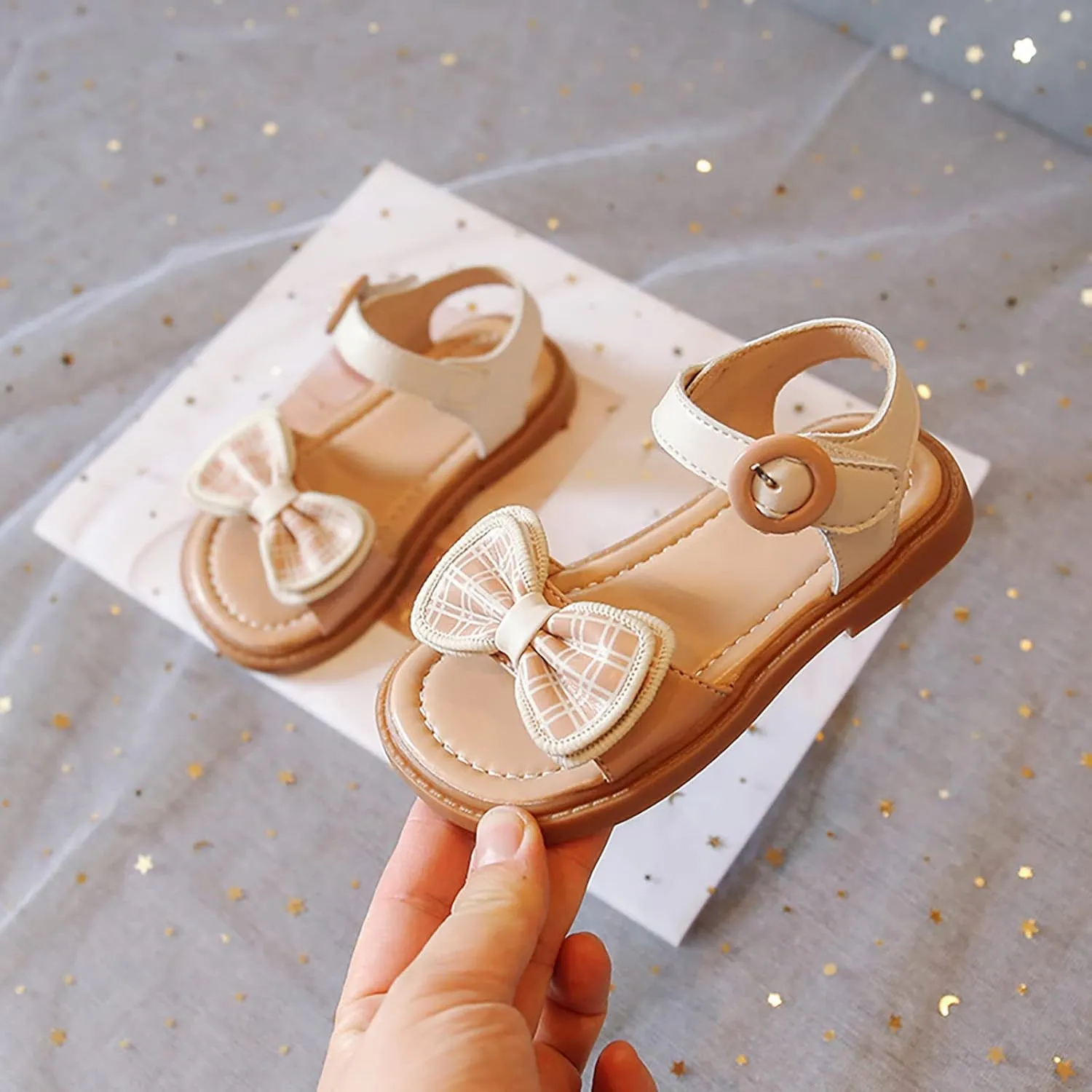 Girls' Sandals Summer Children's Soft Sole Shoes Fashion Girls' Bow Princess Shoes Baby Beach Shoes Girl Sandals Size 13