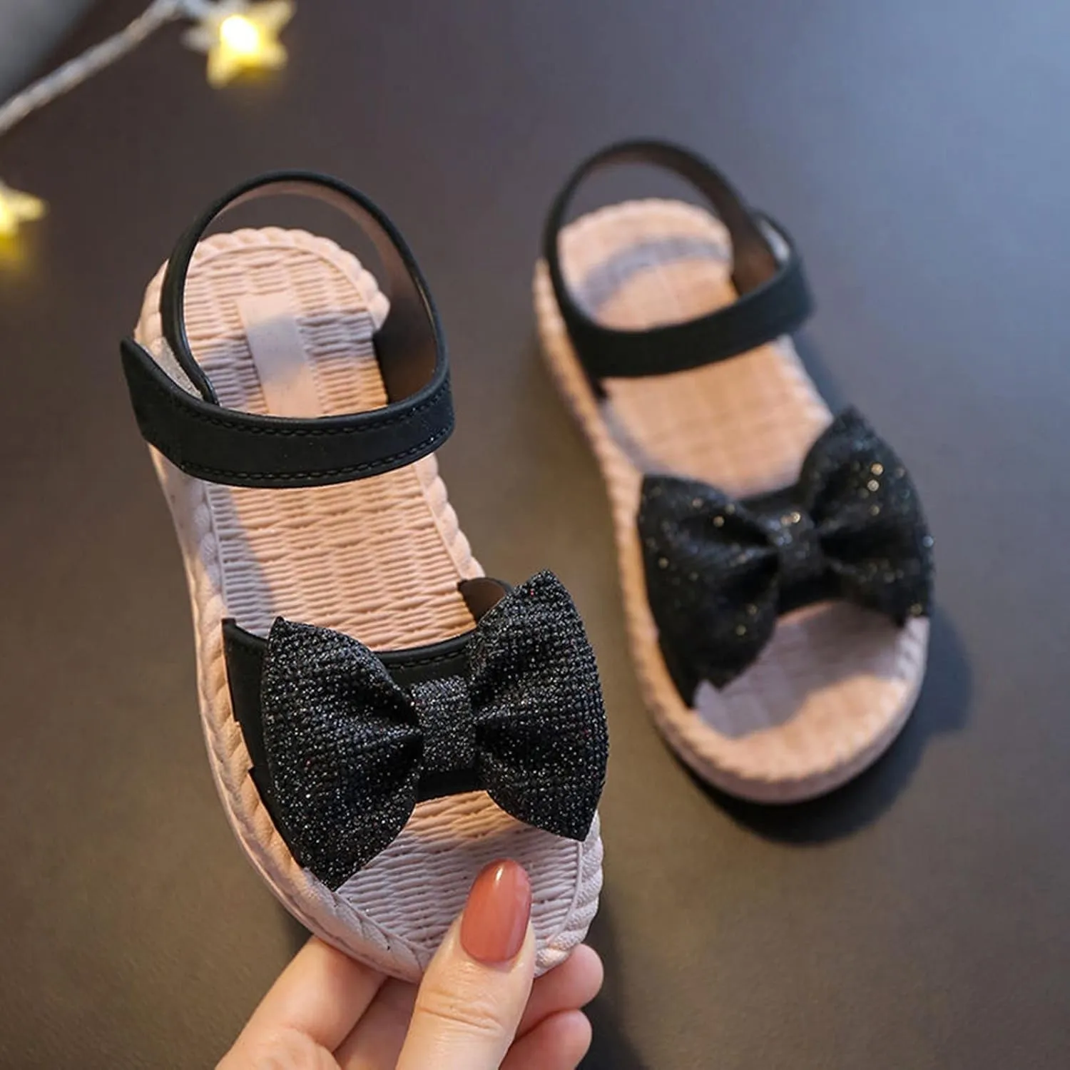 Girls Sandals Toddler Kids Infant Girls Soild Bowknot Princress Shoes Soft Sole Non Slip First Walkers Kid