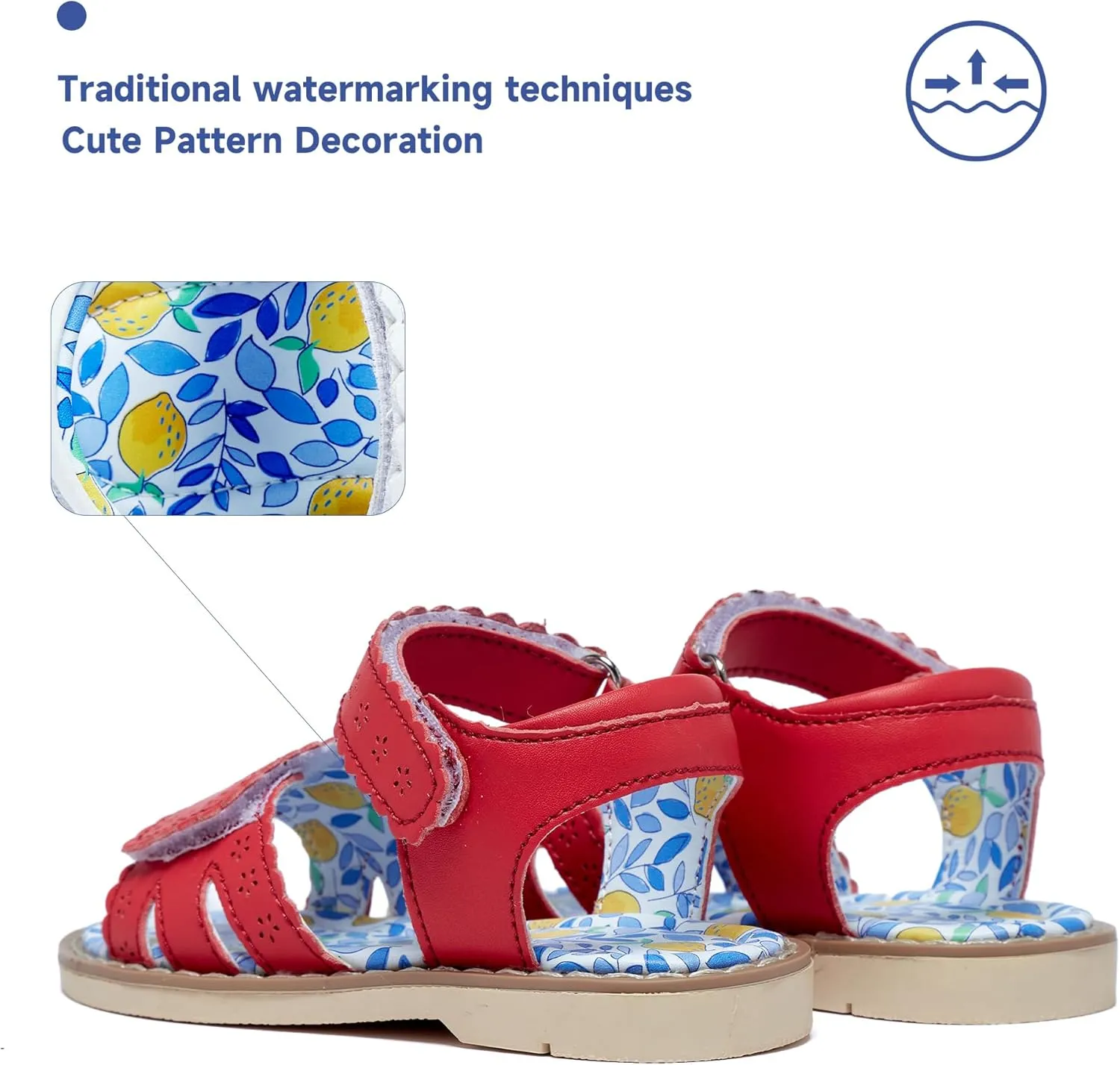 Girls' Sandals With Open Toe Double Buckle Summer Shoes, Genuine Leather Soft Anti Slip Flat Sandals (Girl/Children)