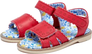 Girls' Sandals With Open Toe Double Buckle Summer Shoes, Genuine Leather Soft Anti Slip Flat Sandals (Girl/Children)