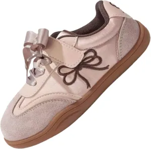 Girls Toddler Casual Sneakers Fashion Bow Walking Shoes Breathable Soft Sole Lightweight Footwear Toddler Girl Sneaker