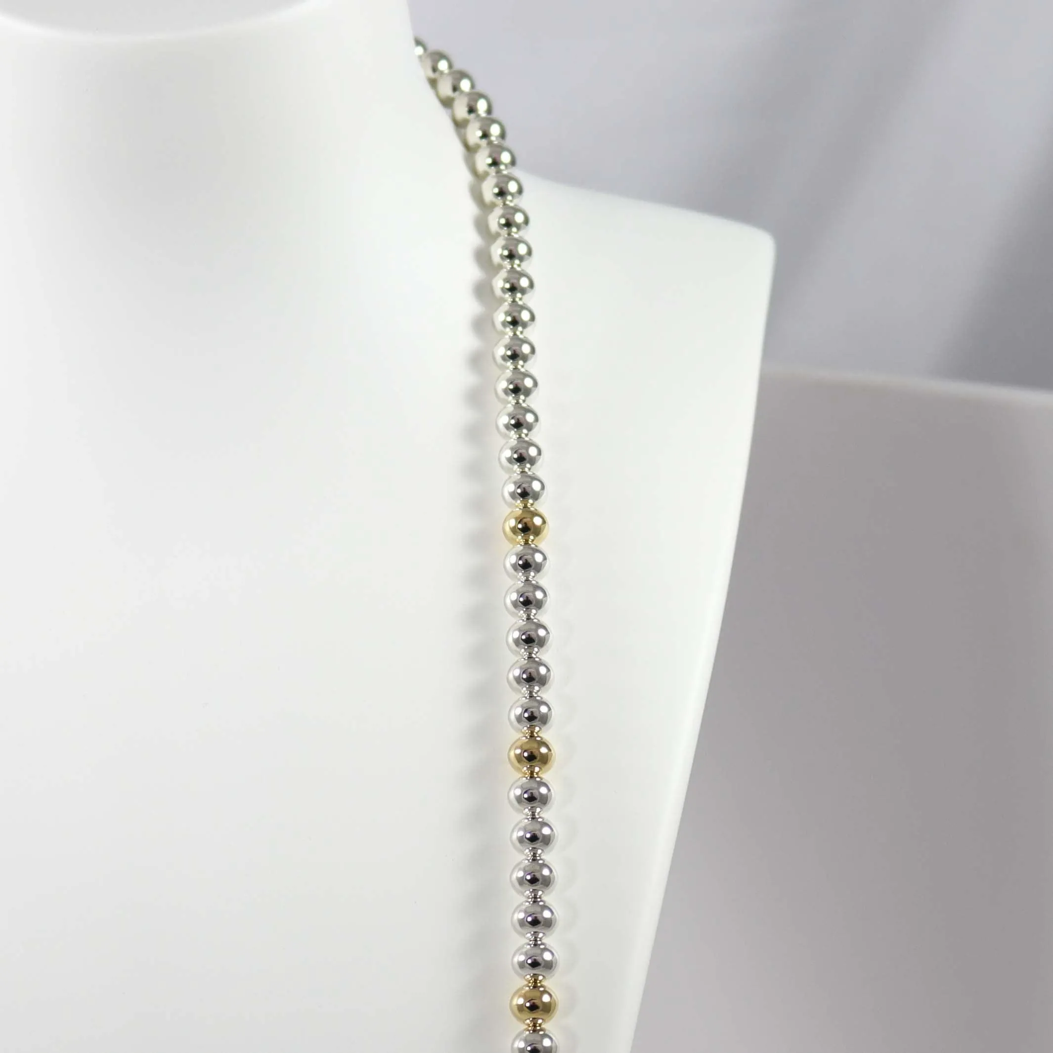 Gold and Silver Bead Necklace