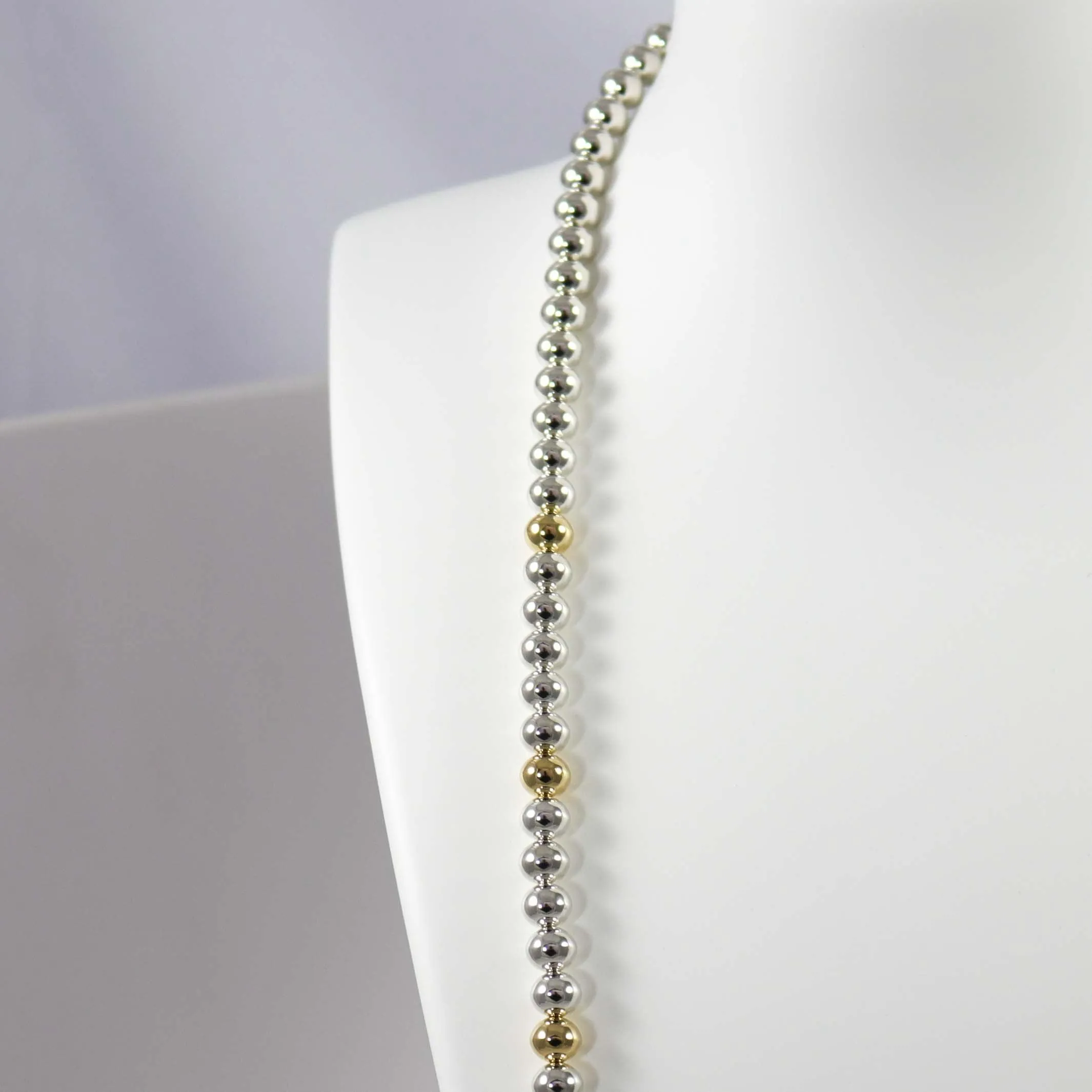 Gold and Silver Bead Necklace